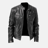 Allaric Alley Slim Fit Leather Biker Jacket Mens