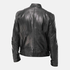 Allaric Alley Slim Fit Leather Biker Jacket Mens