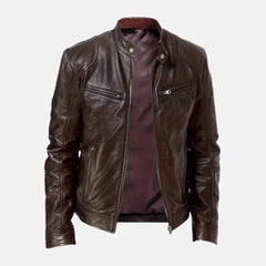Allaric Alley Slim Fit Leather Biker Jacket Mens