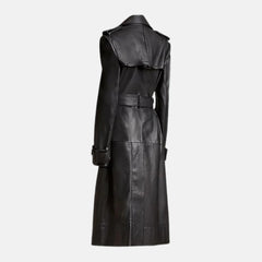 Women’s Leather Coat Full Length Outerwear