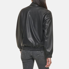 leather flight bomber jacket