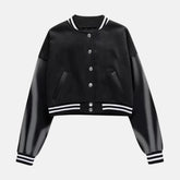 Womens Crop Bomber Vintage Y2k Streetwear Varsity Jacket Women