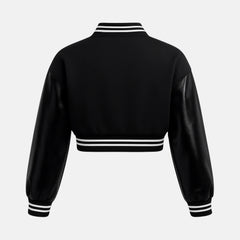 Womens Crop Bomber Vintage Y2k Streetwear Varsity Jacket Women