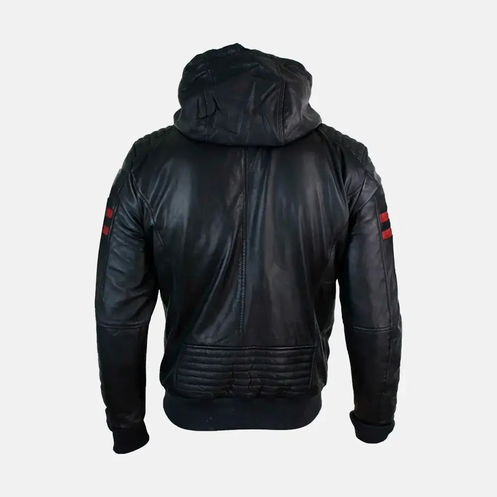 Caspian Men's Real Leather Jacket With Hood – The Leather Jacket Company