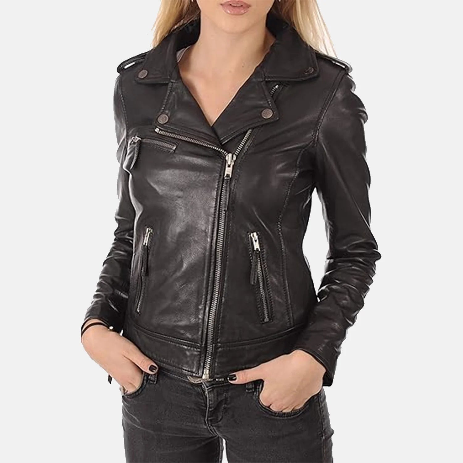 Leather Bomber Jacket for women