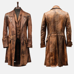 Vintage Long Leather Trench coat
