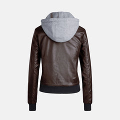 Cozy Embrace Leather Bomber Jacket for Women