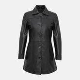 Evangeline Vintage Collar Women’s Leather Coat