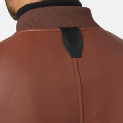 Stylish Black And Brown Leather Jacket For Men