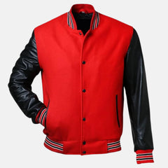 Red And Black Jacket Men's Varsity Jacket