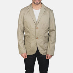 Harvono Slim Fit Men’s Leather Blazer