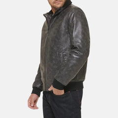 Rib Knit Cuffs Mens Bomber Jacket