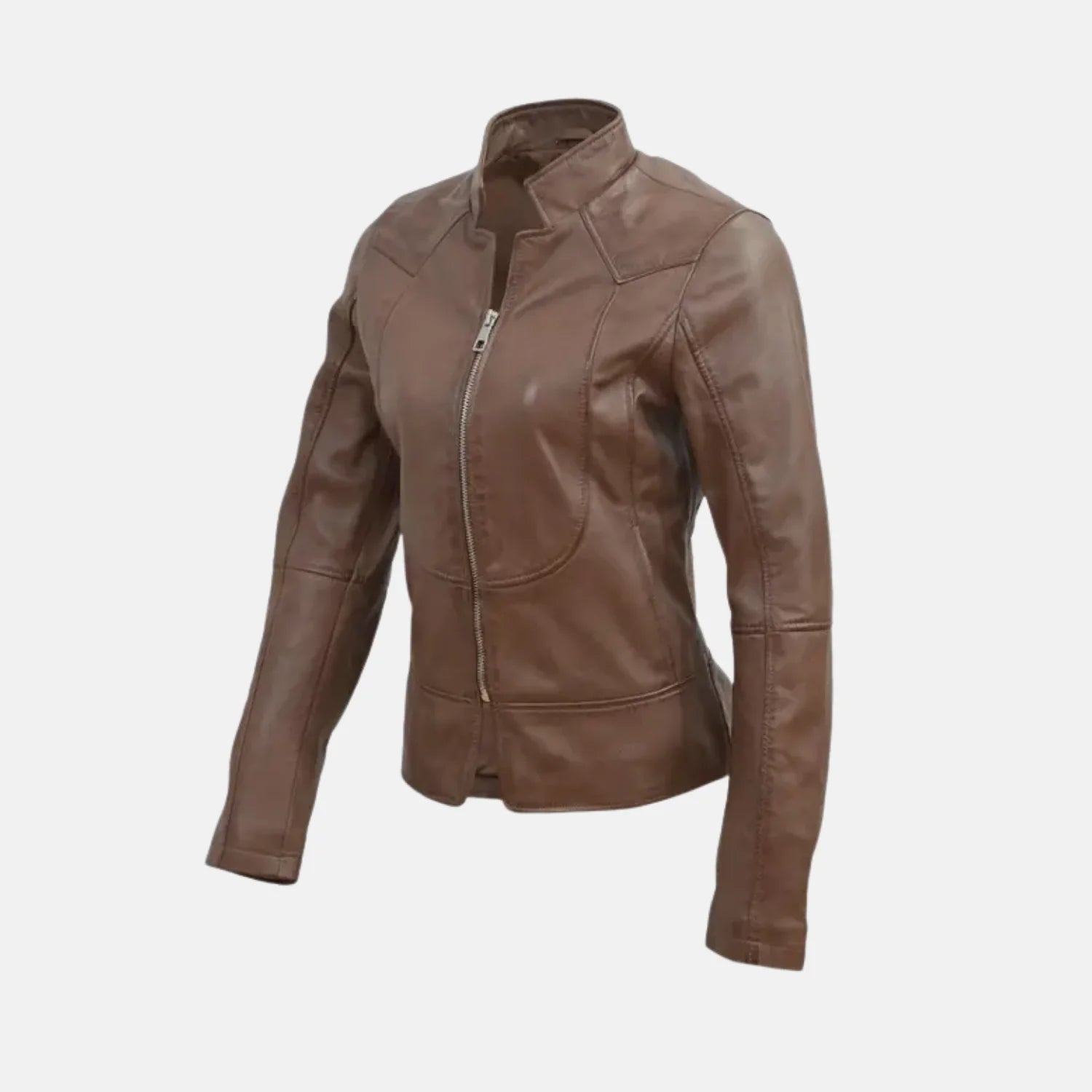 Isolde Women’s Mandarin Collar Biker Jacket