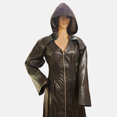 Backless Hooded Leather Shrug Bolero Jacket for Women