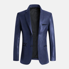 Lanzaro Casual Slim Fit Leather Blazer