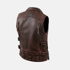 Lavendard Sleeveless Mens Leather Motorcycle Vest