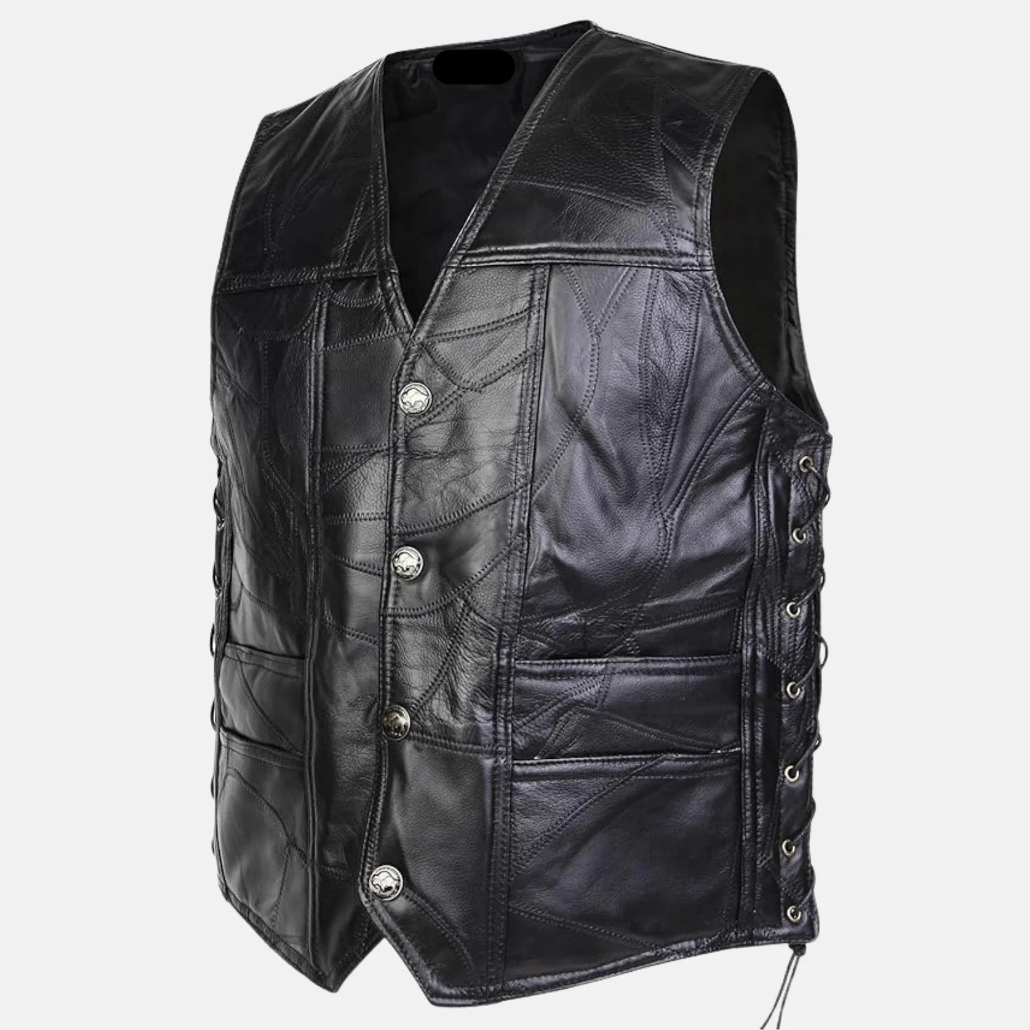 Classic Club Style Leather Biker Vest for Men