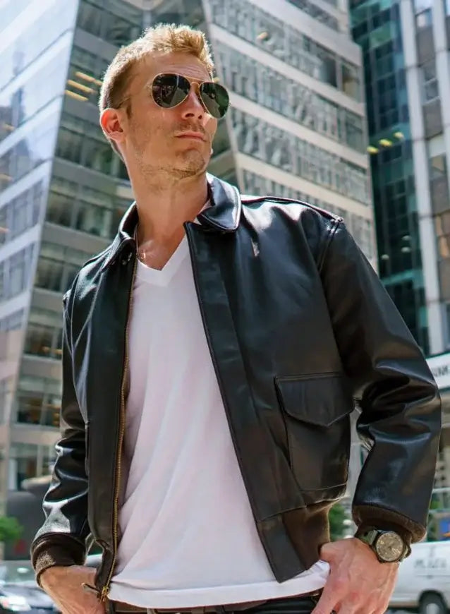 Leather Bomber Jacket For Men