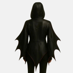 Lilith Hooded Gothic Leather Jacket Women