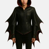 Lilith Hooded Gothic Leather Jacket Women
