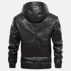Lined Leather Motorcycle Bomber Jacket