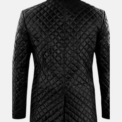 Diamond Pattern Quilted Leather Jacket