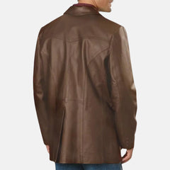 Morvick Button Closure Leather Blazer Men