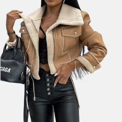 Bomber Sherpa-Lined Aviator Jacket Women