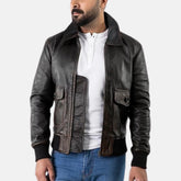 River Road Removable Collar Mens Leather Motorcycle Jacket