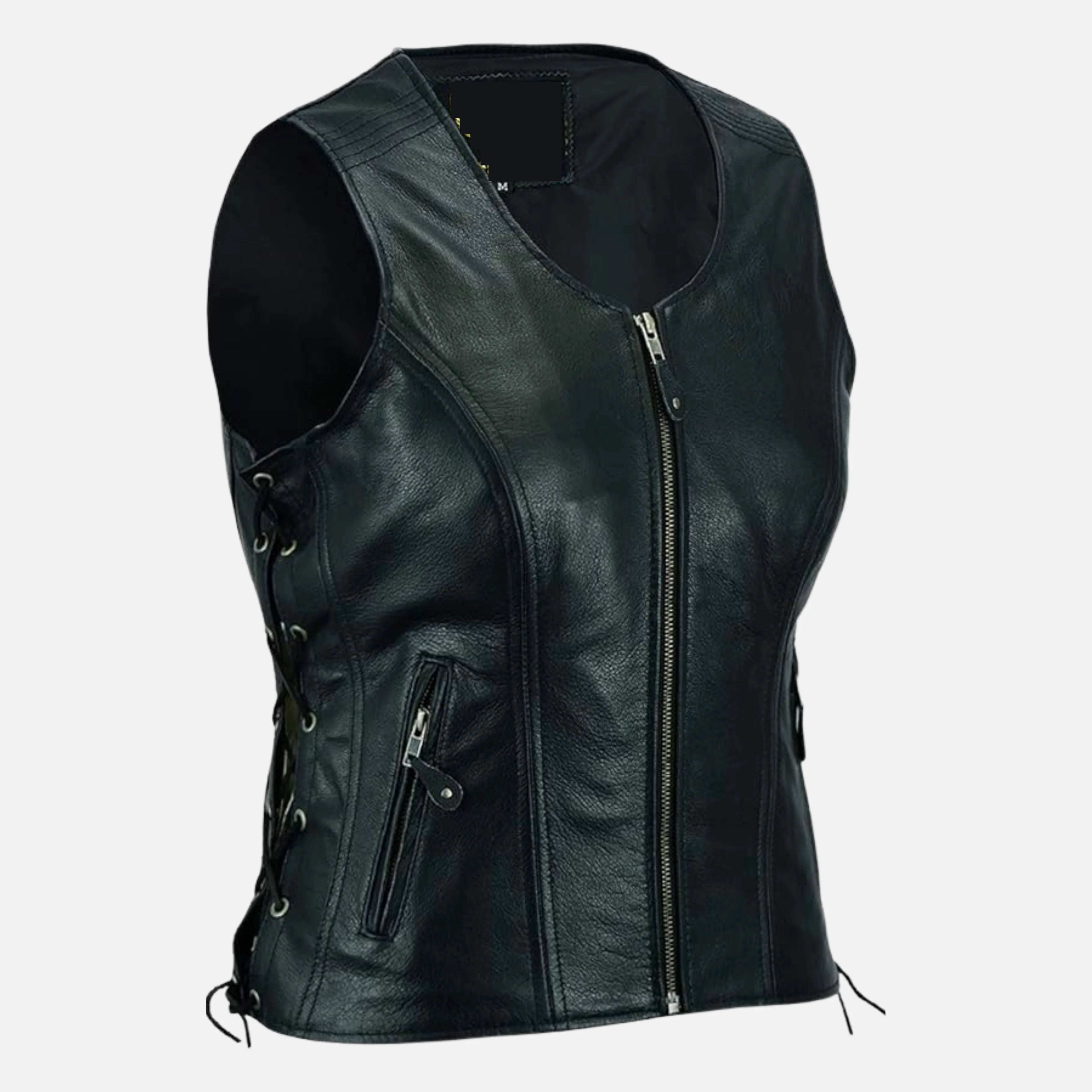 Selene Side Lace Women’s Leather Vest