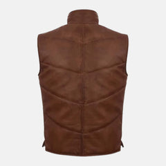 Puffer Padded Men's Leather Vest