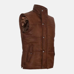 Puffer Padded Men's Leather Vest
