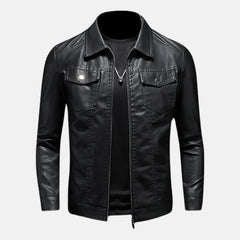 Titan Turn Down Collar Men Biker Jacket