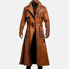 Varello Cowboy Full Length Leather Duster Coat