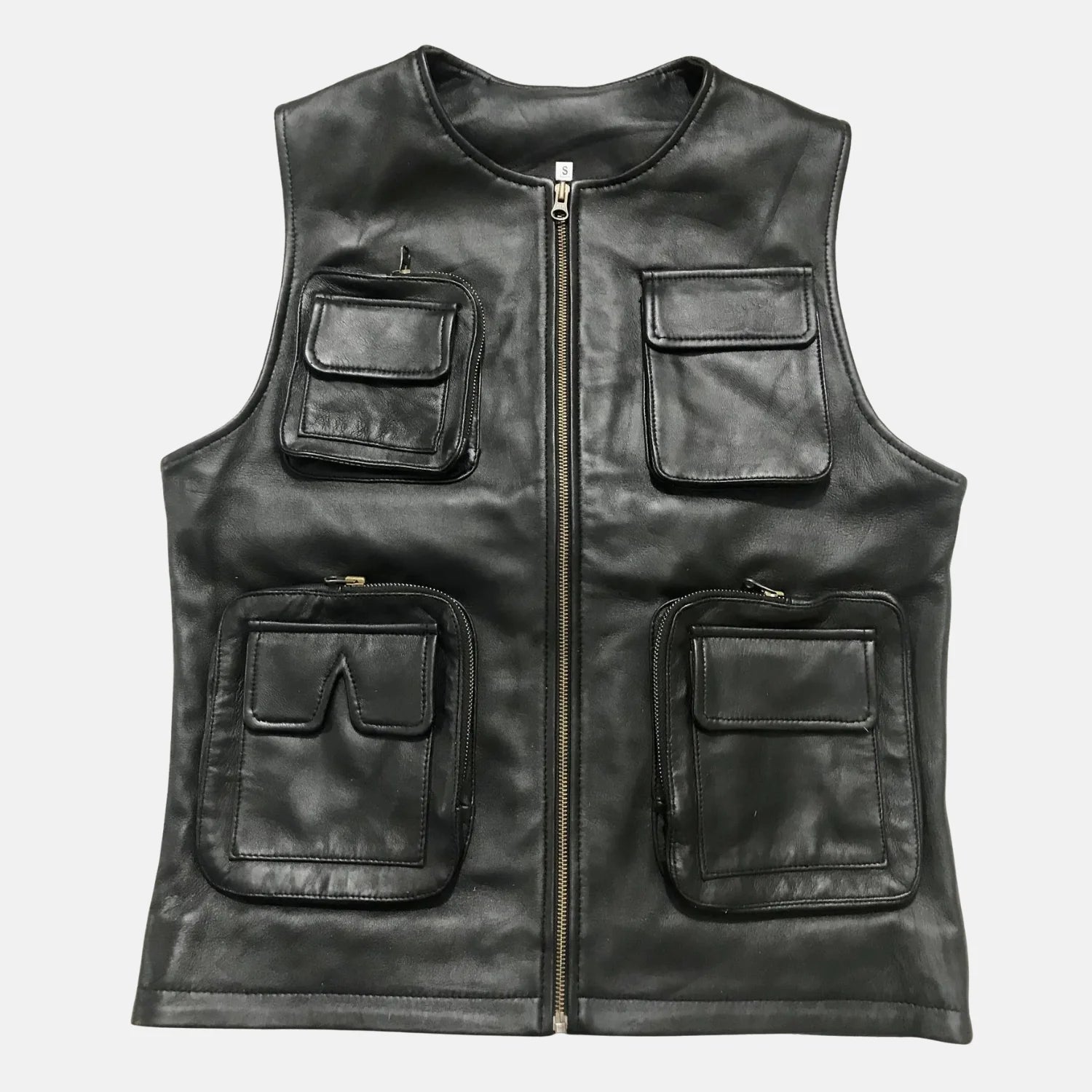 Varexen Crocodile-Embossed Men's Leather Vest