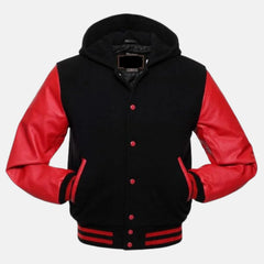 Bomber Jacket with Hood Mens Varsity Jackets