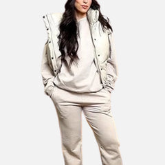 Women’s Cropped Puffer Leather Vest