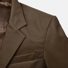 Zovanni Slim Fit Stylish Men's Brown Leather Blazer