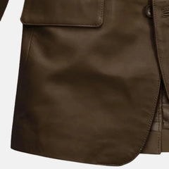 Zovanni Slim Fit Stylish Men's Brown Leather Blazer