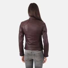 Sheepskin Genuine leather Biker Jacket for women