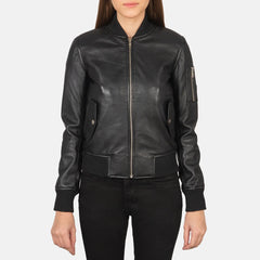 Aurorae Leather Bomber Jacket for Women | Order Now