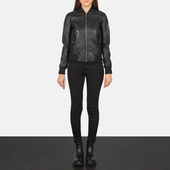 Aurorae Leather Bomber Jacket for Women | Order Now