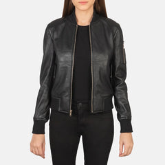 Aurorae Leather Bomber Jacket for Women | Order Now