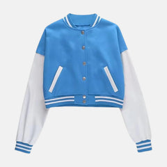 blue varsity jacket womens​