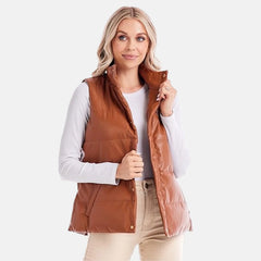 Azalea Alexis Leather Vest Womens