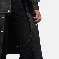 Black Leather Mens Duster Coat