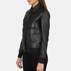 Campus Leather Bomber Jacket for Women | Order Now