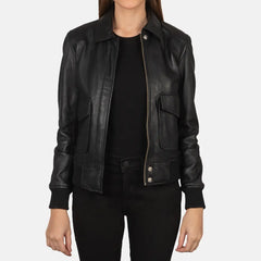 Campus Leather Bomber Jacket for Women | Order Now