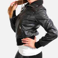 City Slicker Women's Leather Bomber Jacket