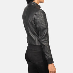 City Varsity Leather Bomber Jacket for Women | Order Now